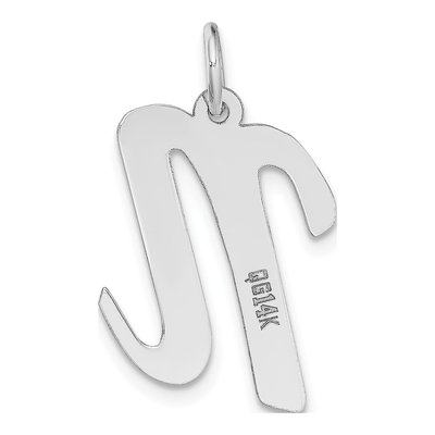 14K White Gold Script Letter N Pendant – view 5