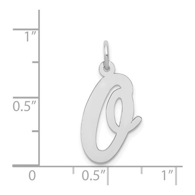 14K White Gold Script Letter O Pendant – view 4