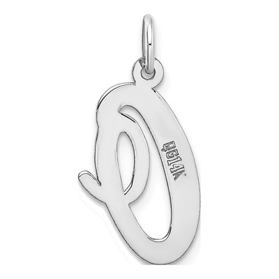 14K White Gold Script Letter O Pendant – view 5