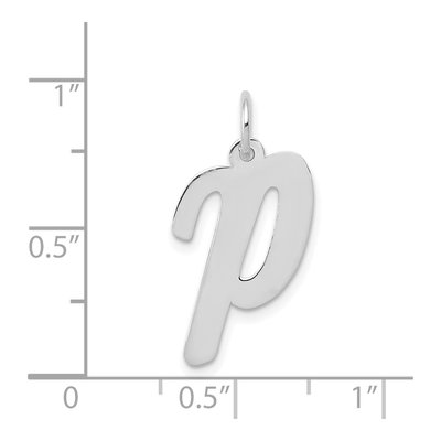 14K White Gold Letter P Pendant – view 4