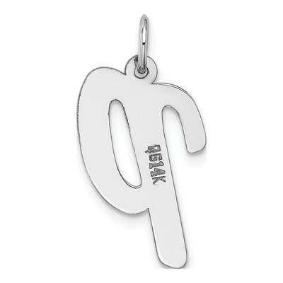 14K White Gold Letter P Pendant – view 5