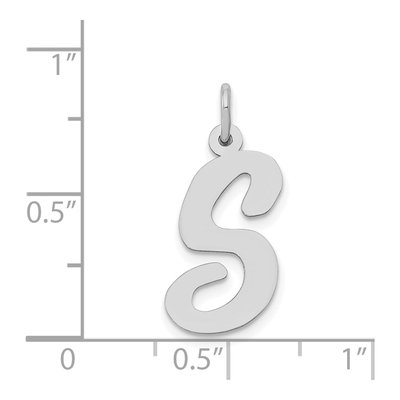 14K White Gold Large Script Letter S Charm – view 4