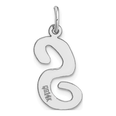 14K White Gold Large Script Letter S Charm – view 5