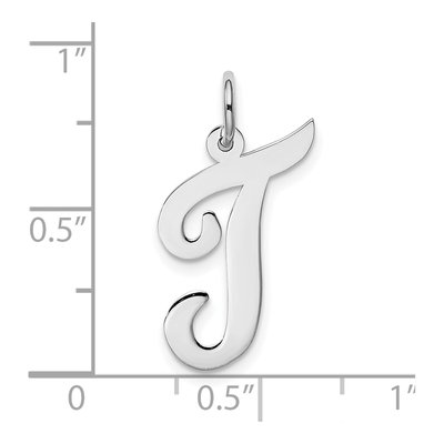 14K White Gold Script Letter T Pendant – view 4