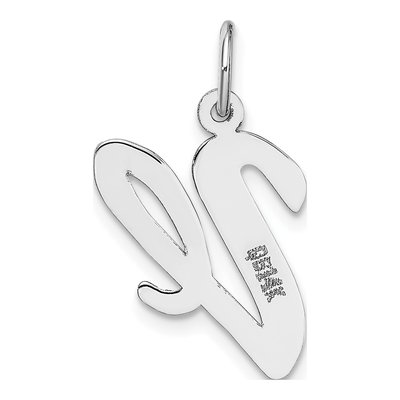 14K White Gold Script Letter V Charm – view 5