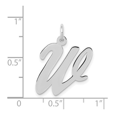 14K White Gold Letter W Pendant – view 4