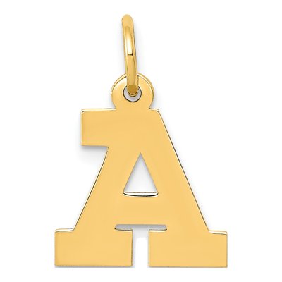 14K Yellow Gold Letter A Charm