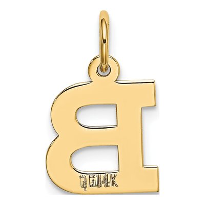 14K Yellow Gold Small Letter B Charm – view 4