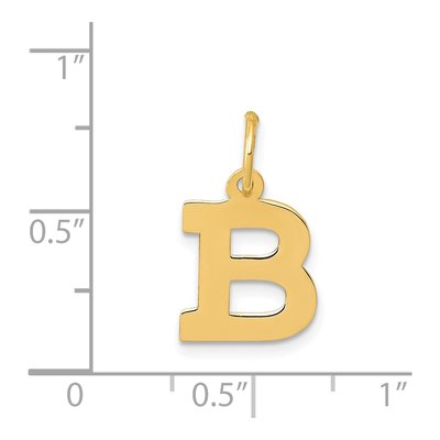 14K Yellow Gold Small Letter B Charm – view 5