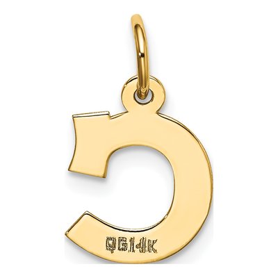 14K Yellow Gold Small Letter C Charm – view 4