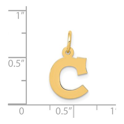 14K Yellow Gold Small Letter C Charm – view 5
