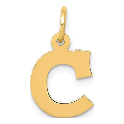 14K Yellow Gold Small Letter C Charm