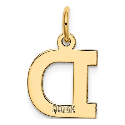 14K Yellow Gold Small Letter D Charm – view 4