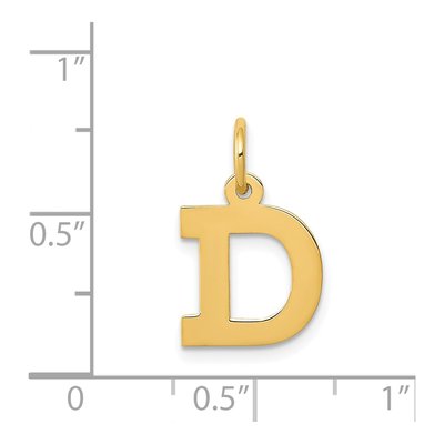 14K Yellow Gold Small Letter D Charm – view 5