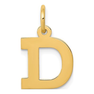 14K Yellow Gold Small Letter D Charm