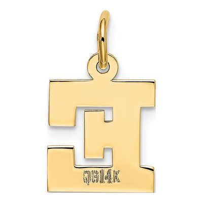 14K Yellow Gold Small Letter E Pendant – view 4