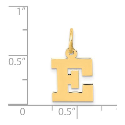 14K Yellow Gold Small Letter E Pendant – view 5