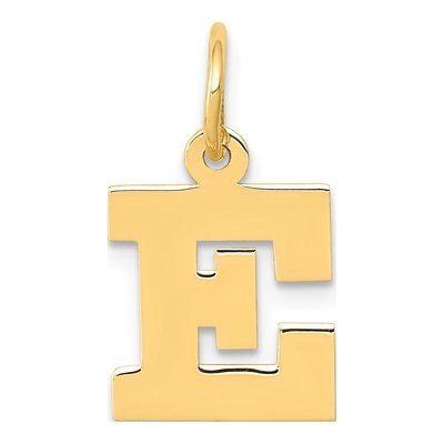 14K Yellow Gold Small Letter E Pendant