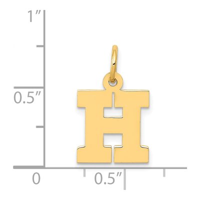 14K Yellow Gold Small Letter H Charm – view 5