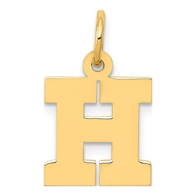 14K Yellow Gold Small Letter H Charm