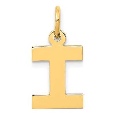 14K Yellow Gold Initial I Charm