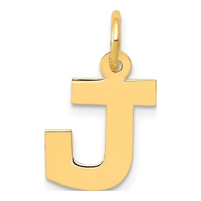 14K Yellow Gold Letter J Charm
