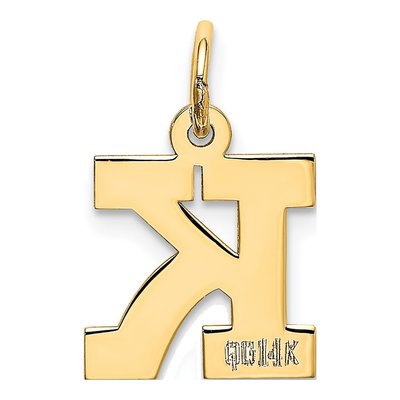 14K Yellow Gold Small Letter K Charm – view 4
