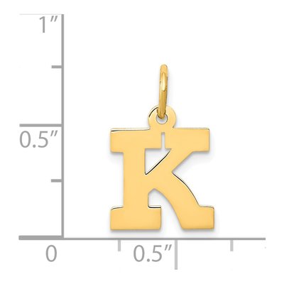14K Yellow Gold Small Letter K Charm – view 5