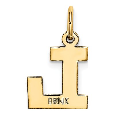 14K Yellow Gold Small Letter L Charm – view 4