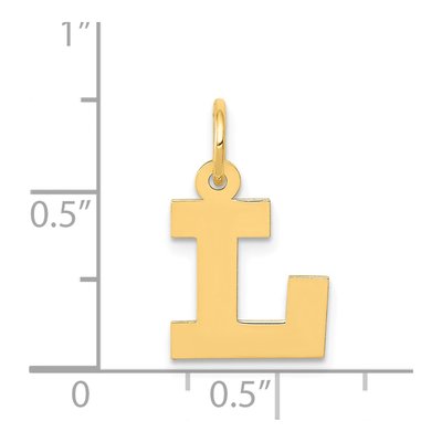 14K Yellow Gold Small Letter L Charm – view 5