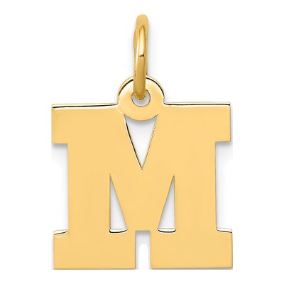 14K Yellow Gold Letter M Charm