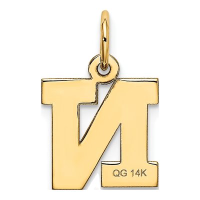 14K Yellow Gold Small Letter N Charm – view 4