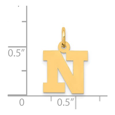 14K Yellow Gold Small Letter N Charm – view 5