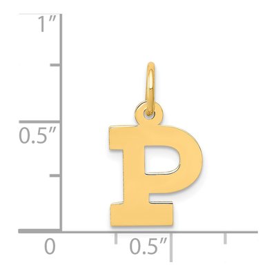 14K Yellow Gold Letter P Charm – view 5