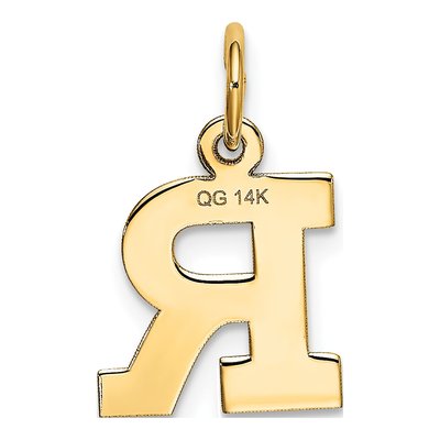 14K Yellow Gold Small Letter R Charm – view 4