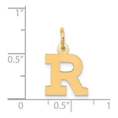 14K Yellow Gold Small Letter R Charm – view 5