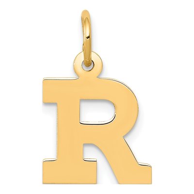 14K Yellow Gold Small Letter R Charm
