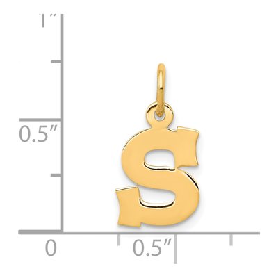 14K Yellow Gold Letter S Charm – view 5