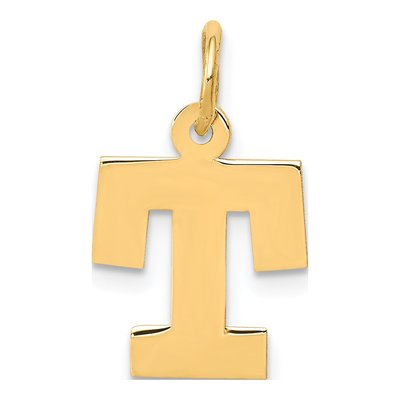 14K Yellow Gold Letter T Charm