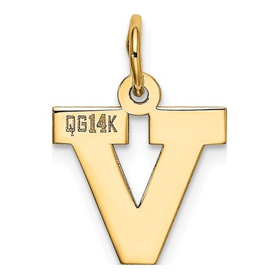 14K Yellow Gold Letter V Charm – view 4