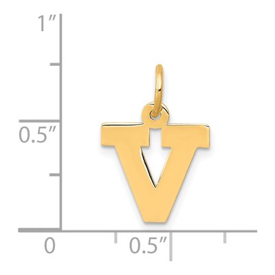 14K Yellow Gold Letter V Charm – view 5