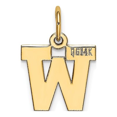 14K Yellow Gold Letter W Charm – view 4