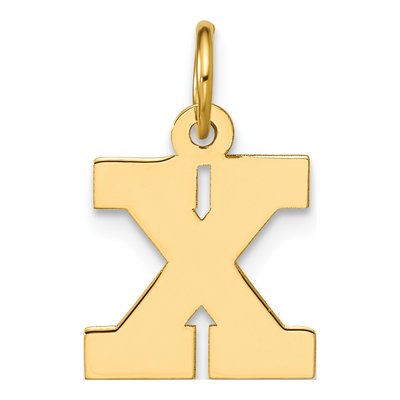 14K Yellow Gold Block Initial X Pendant