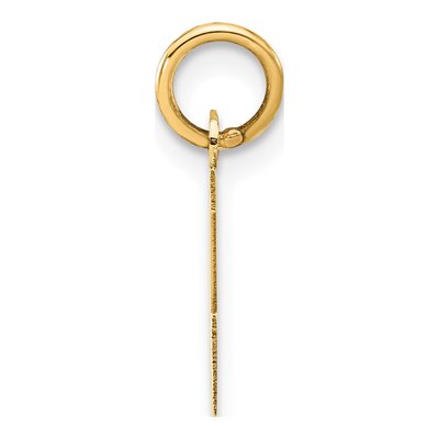 14K Yellow Gold Small Block Initial Z Charm – view 2