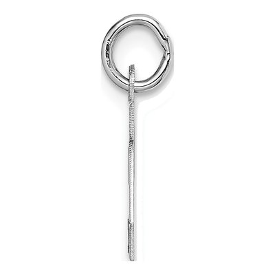 14K White Gold Small Block Letter A Charm – view 3