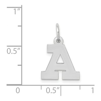 14K White Gold Small Block Letter A Charm – view 4