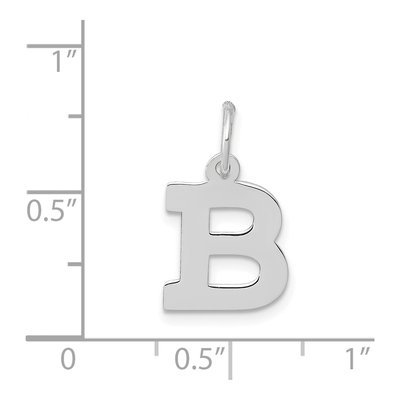 14K White Gold Small Letter B Charm – view 4