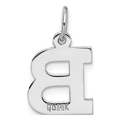 14K White Gold Small Letter B Charm – view 5