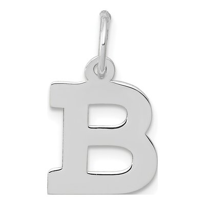 14K White Gold Small Letter B Charm