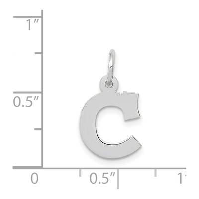 14K White Gold Small Letter C Charm – view 4
